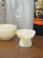 Stone Halo Candle Holder Set – Natural Marble, Jade & Travertine Tabletop Accents