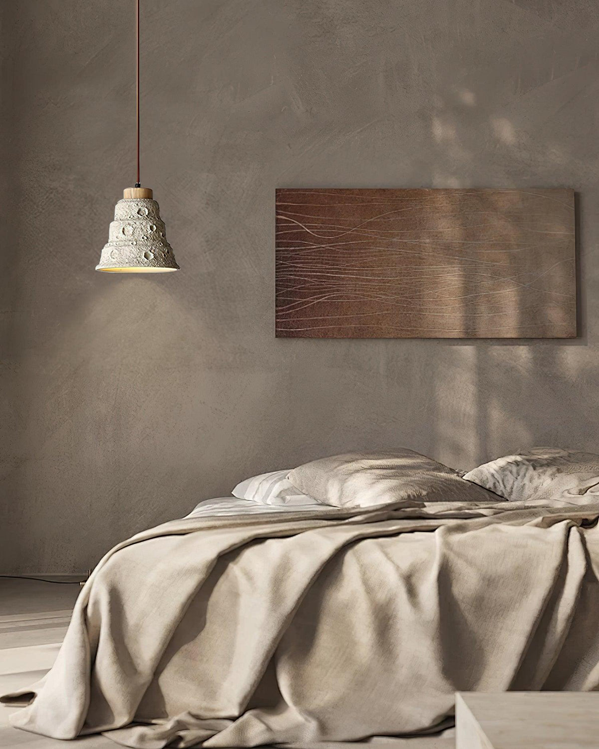stone-bell-pendant-light