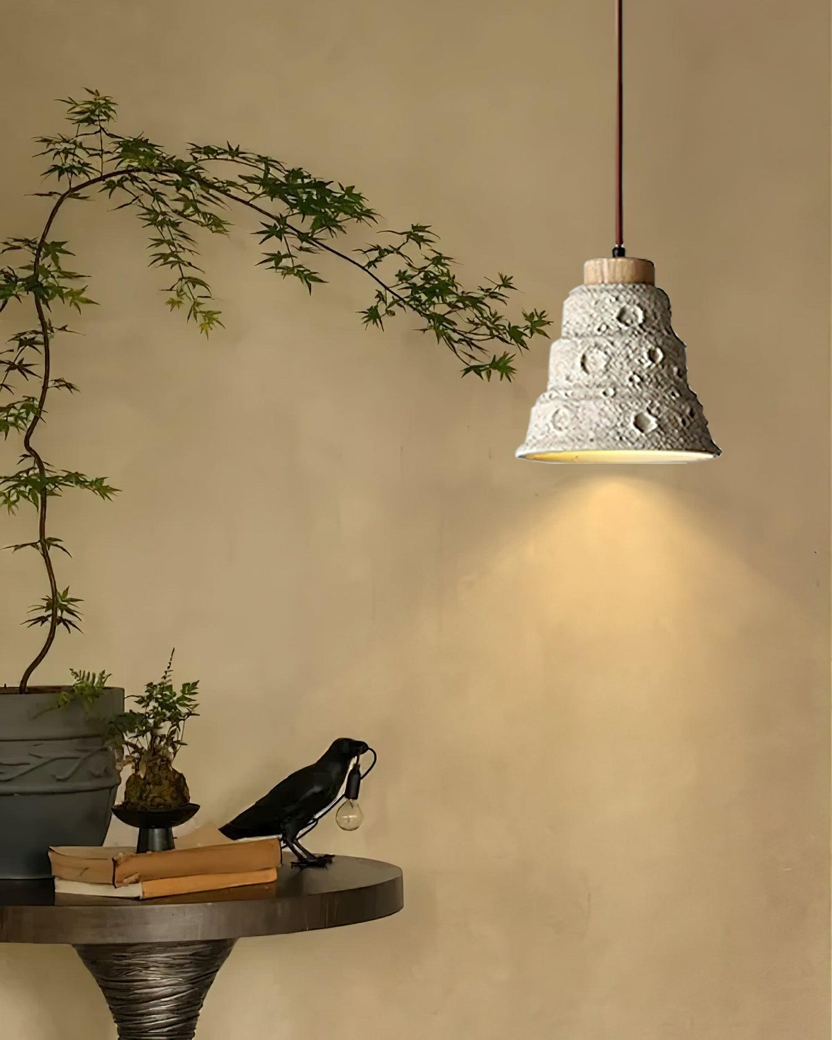 stone-bell-pendant-light