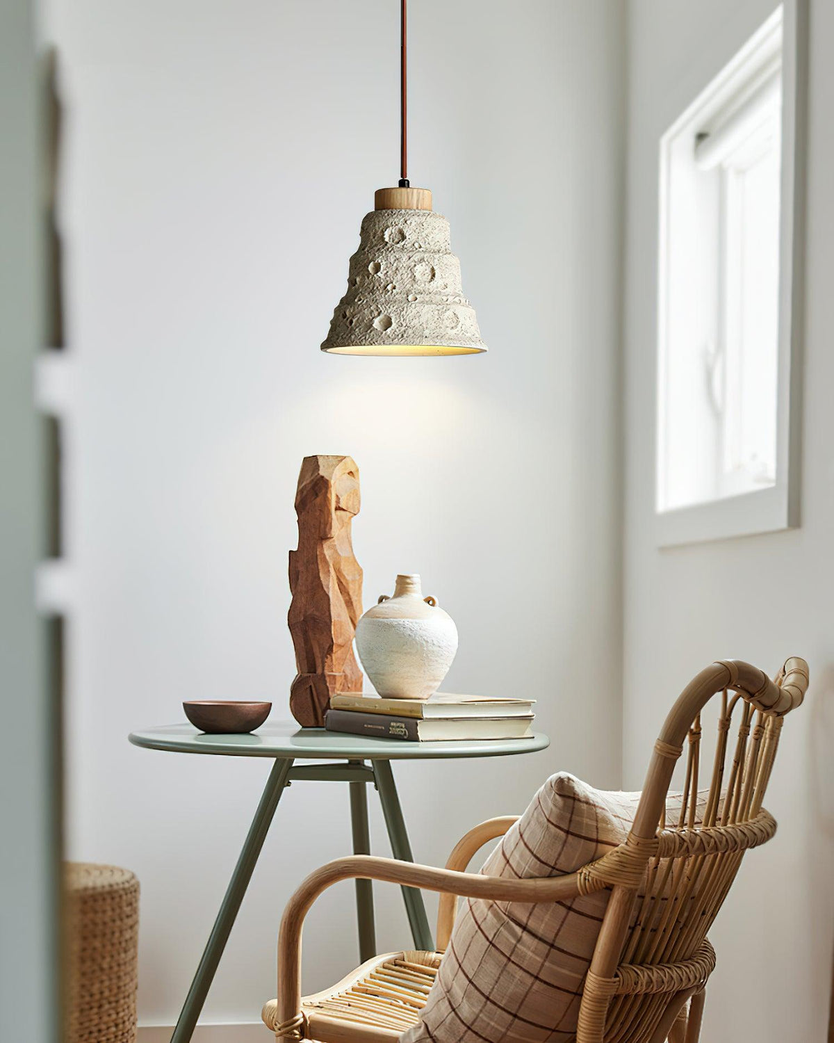 stone-bell-pendant-light