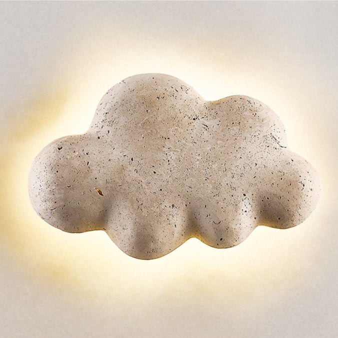 Travertine Cloud Wall Sconce with Warm LED Glow for Modern Interiors