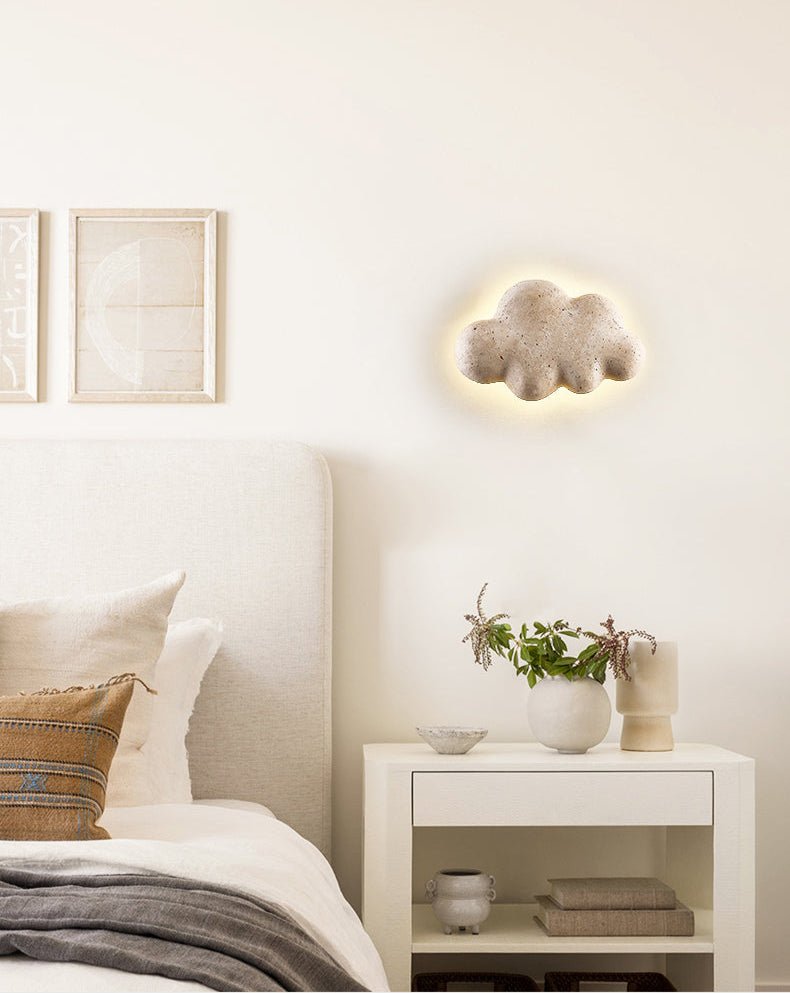 Travertine Cloud Wall Sconce with Warm LED Glow for Modern Interiors