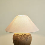 Stoneveil Ceramic Table Lamp with Linen Shade for Bedroom and Living Room