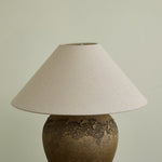 Stoneveil Ceramic Table Lamp with Linen Shade for Bedroom and Living Room