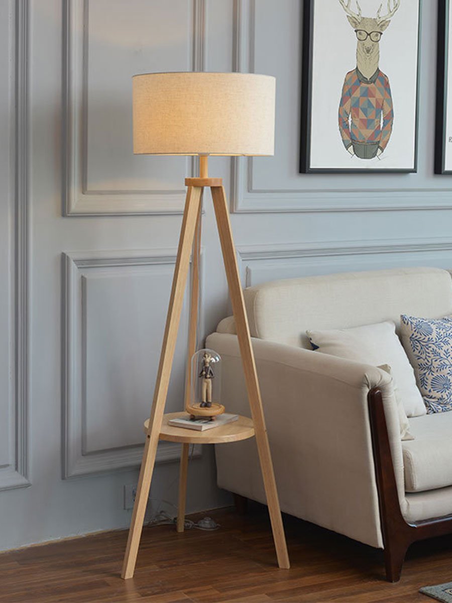 Storage Table Floor Lamp