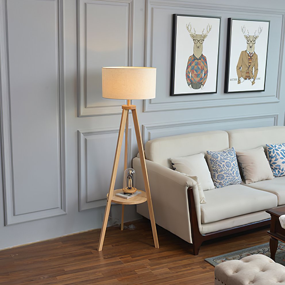 Storage Table Floor Lamp