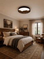 Strata Topographic Wood LED Ceiling Light, Modern Flush Mount