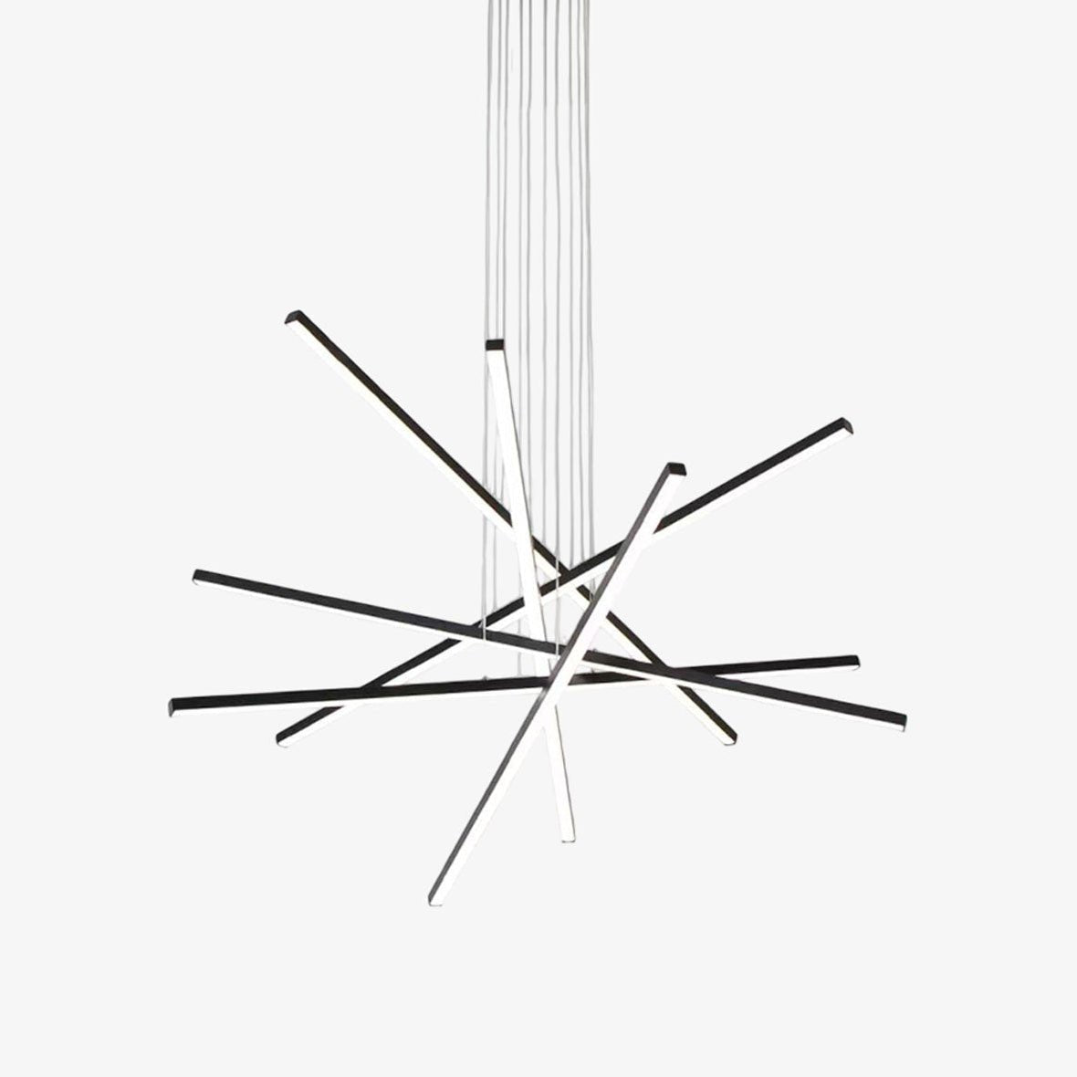 Strata Linear LED Chandelier, Modern Architectural Pendant Light for Dining Room