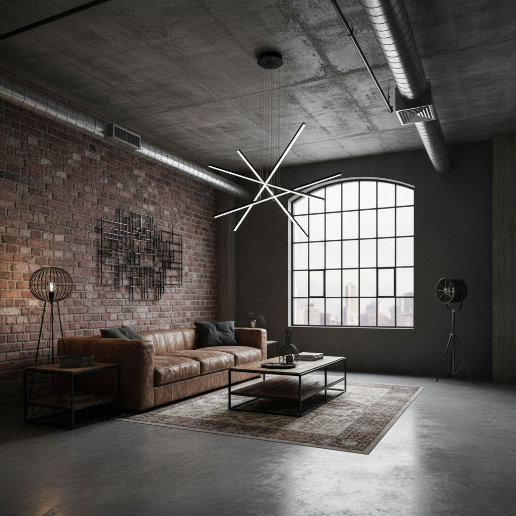 Strata Linear LED Chandelier, Modern Architectural Pendant Light for Dining Room