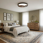 Strata Topographic Wood LED Ceiling Light, Modern Flush Mount