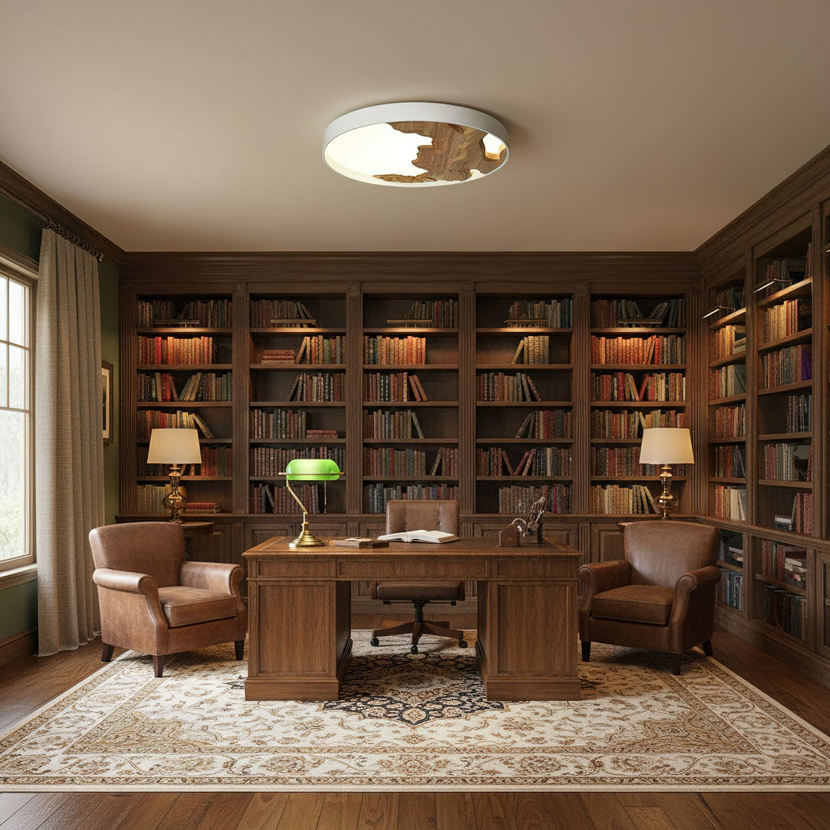 Strata Topographic Wood LED Ceiling Light, Modern Flush Mount