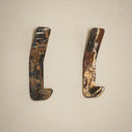 Strata Natural Marble Wall Coat Hook with Brass Accents