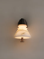 Strata Alabaster Wall Sconce with Bronze Accents