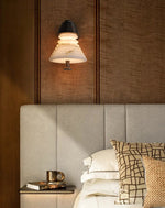 Strata Alabaster Wall Sconce with Bronze Accents
