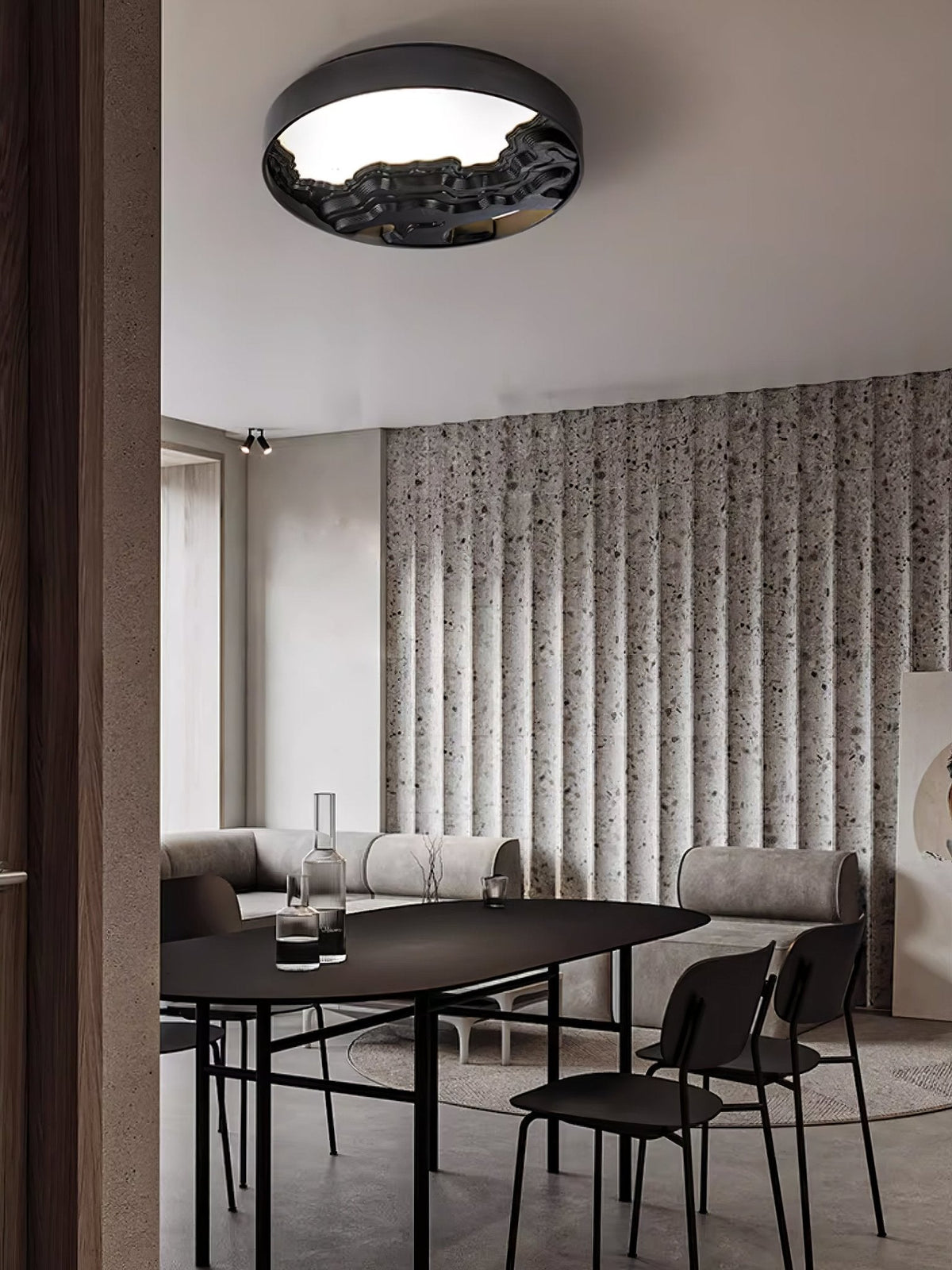 Strata Topographic Wood LED Ceiling Light, Modern Flush Mount