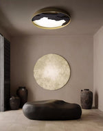 Strata Topographic Wood LED Ceiling Light, Modern Flush Mount