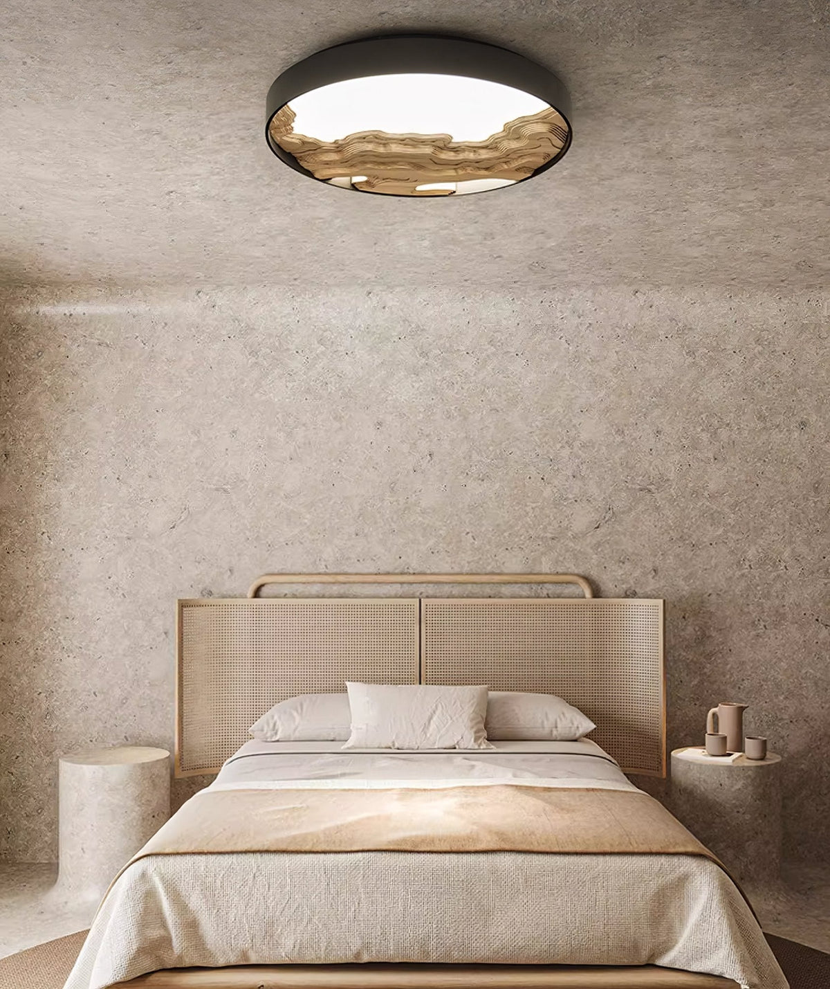 Strata Topographic Wood LED Ceiling Light, Modern Flush Mount
