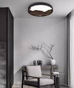 Strata Topographic Wood LED Ceiling Light, Modern Flush Mount