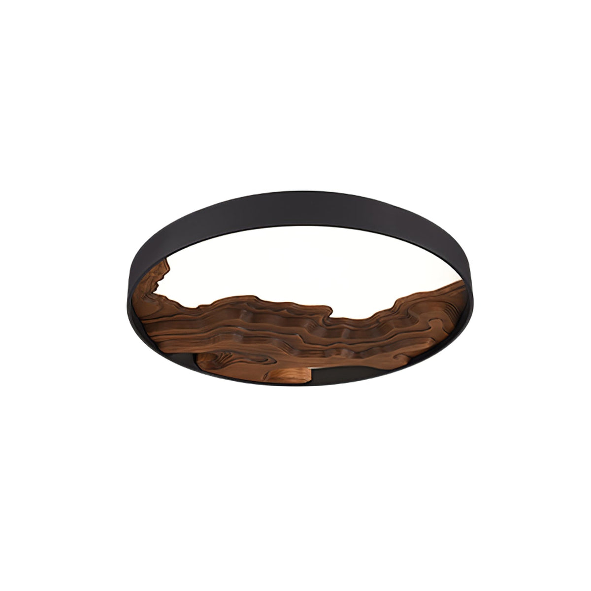Strata Topographic Wood LED Ceiling Light, Modern Flush Mount
