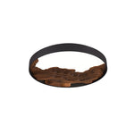 Strata Topographic Wood LED Ceiling Light, Modern Flush Mount