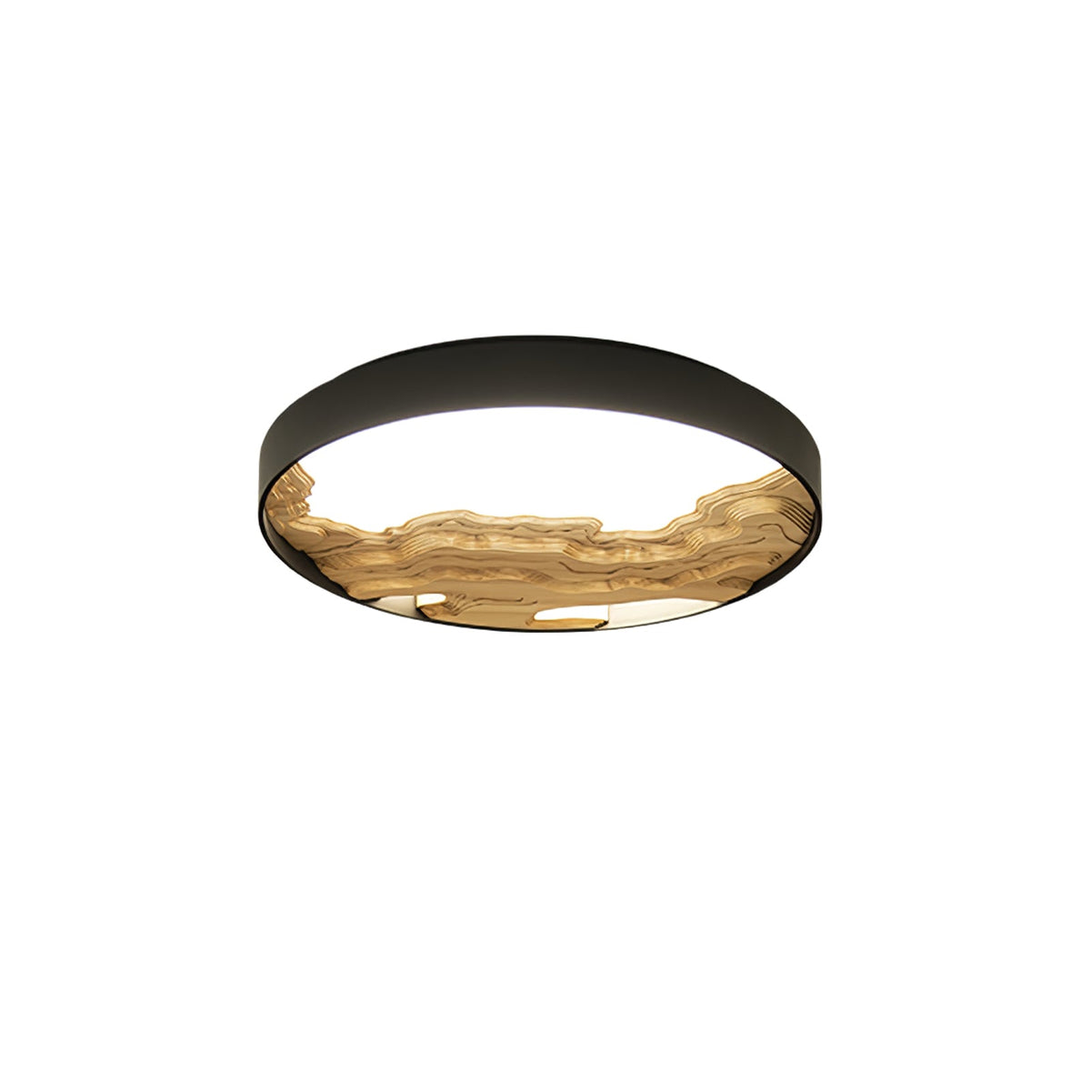 Strata Topographic Wood LED Ceiling Light, Modern Flush Mount