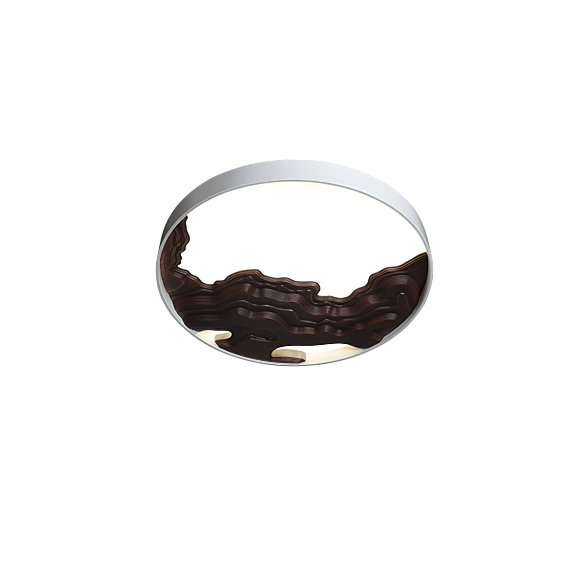 Strata Topographic Wood LED Ceiling Light, Modern Flush Mount