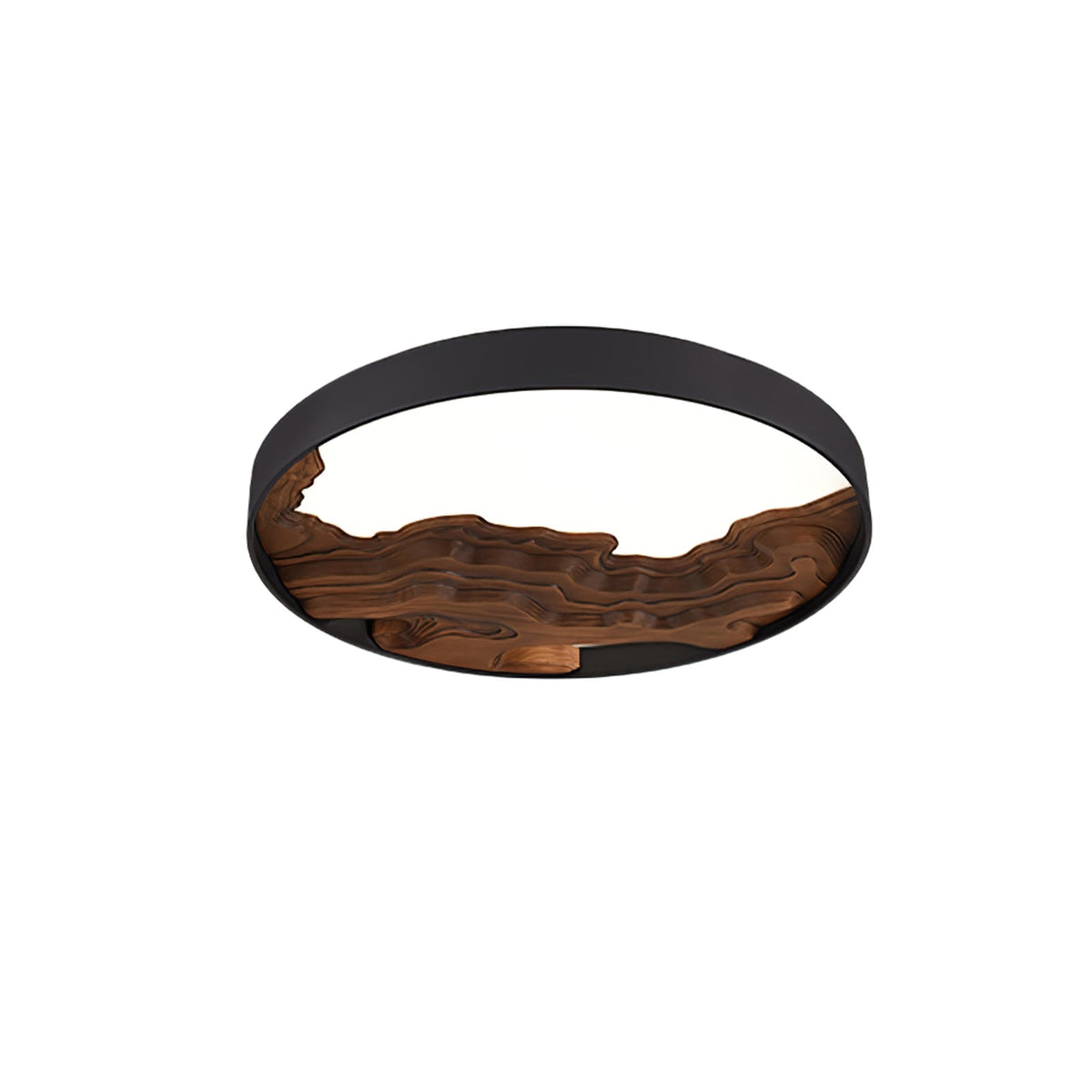 Strata Topographic Wood LED Ceiling Light, Modern Flush Mount