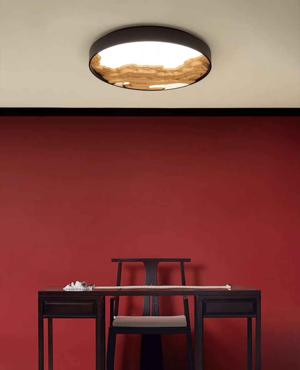 Strata Topographic Wood LED Ceiling Light, Modern Flush Mount