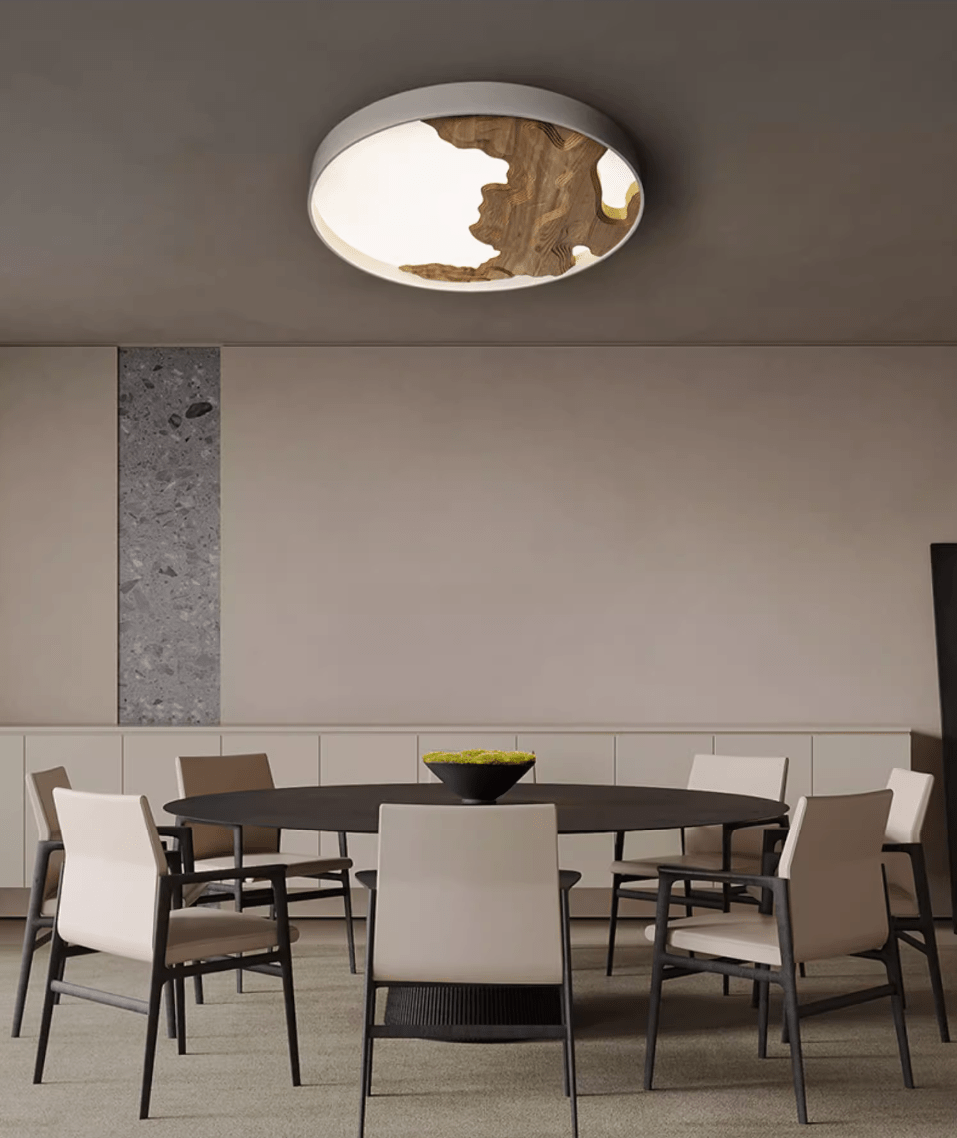 Strata Topographic Wood LED Ceiling Light, Modern Flush Mount