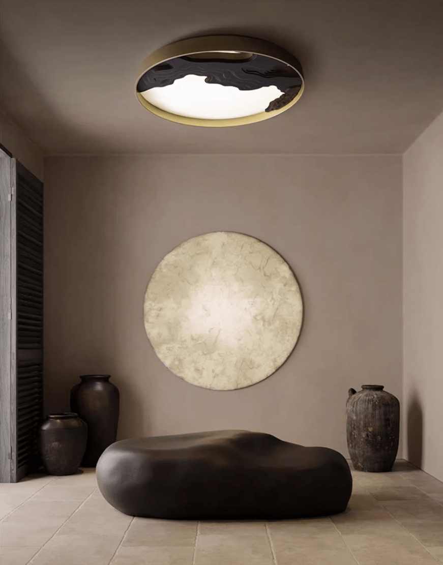 Strata Topographic Wood LED Ceiling Light, Modern Flush Mount