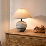 Strata Ceramic Table Lamp – Hand-Finished Layered Ceramic Base with Fabric Shade