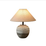 Strata Ceramic Table Lamp – Hand-Finished Layered Ceramic Base with Fabric Shade