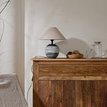 Strata Ceramic Table Lamp – Hand-Finished Layered Ceramic Base with Fabric Shade