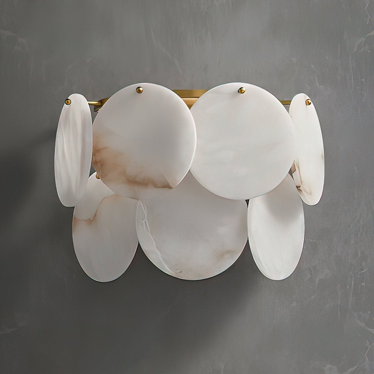 Strata Lumina Alabaster Wall Sconce in Brass Finish
