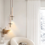 Strato Line Travertine Pendant Light – Modern Brass or Black Cylinder