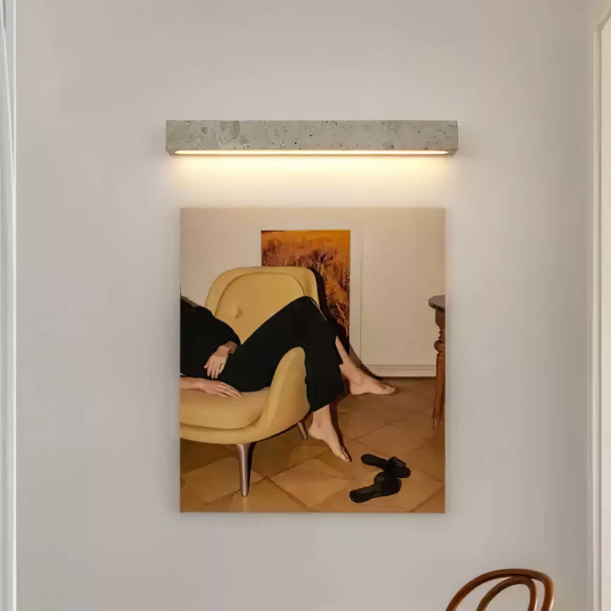 Stravik Wall Light in Natural Travertine – Modern Minimalist LED Sconce