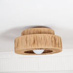 Handwoven Raffia Ceiling Lamp – Natural Straw Pendant Light for Modern Interiors
