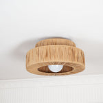 Handwoven Raffia Ceiling Lamp – Natural Straw Pendant Light for Modern Interiors