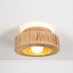 Handwoven Raffia Ceiling Lamp – Natural Straw Pendant Light for Modern Interiors