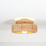 Handwoven Raffia Ceiling Lamp – Natural Straw Pendant Light for Modern Interiors