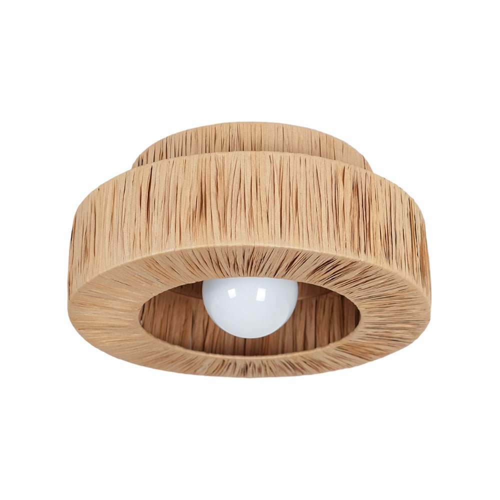 Handwoven Raffia Ceiling Lamp – Natural Straw Pendant Light for Modern Interiors