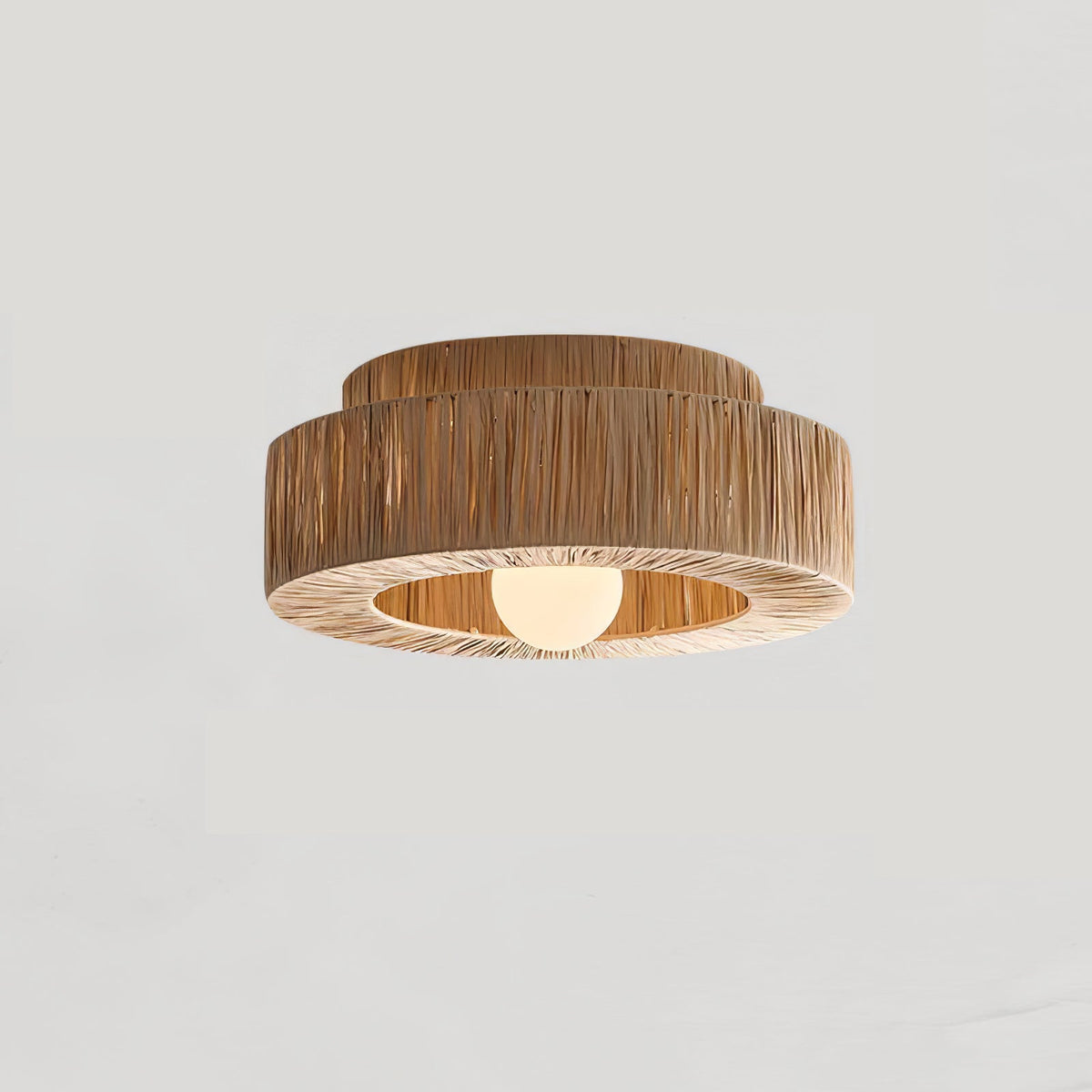 Handwoven Raffia Ceiling Lamp – Natural Straw Pendant Light for Modern Interiors