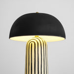 Stria Table Lamp – Hand-Painted Ceramic & Matte Black Dome Shade