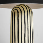 Stria Table Lamp – Hand-Painted Ceramic & Matte Black Dome Shade