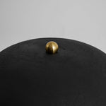 Stria Table Lamp – Hand-Painted Ceramic & Matte Black Dome Shade