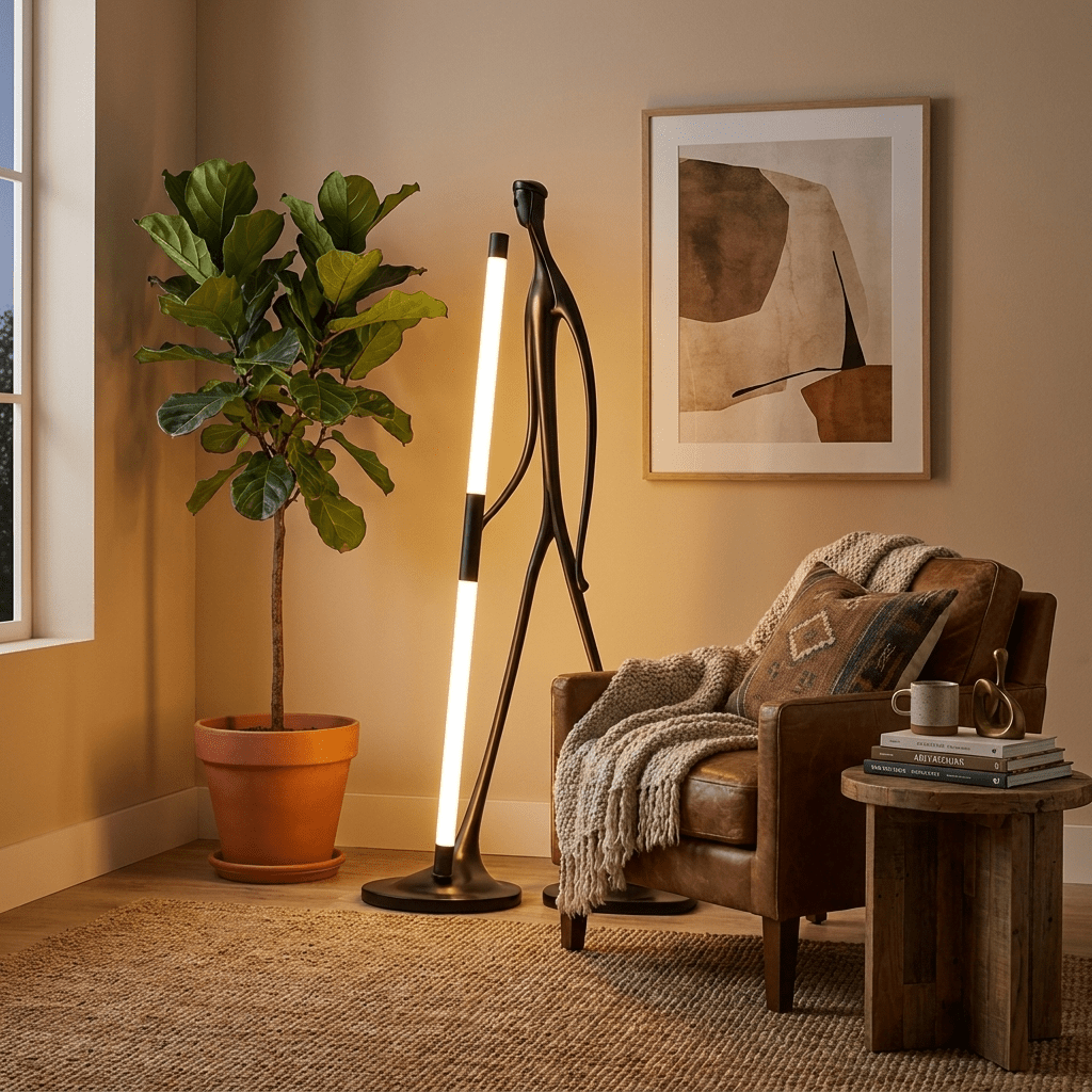 Stride Figure Sculptural Floor Lamp with Integrated LED
