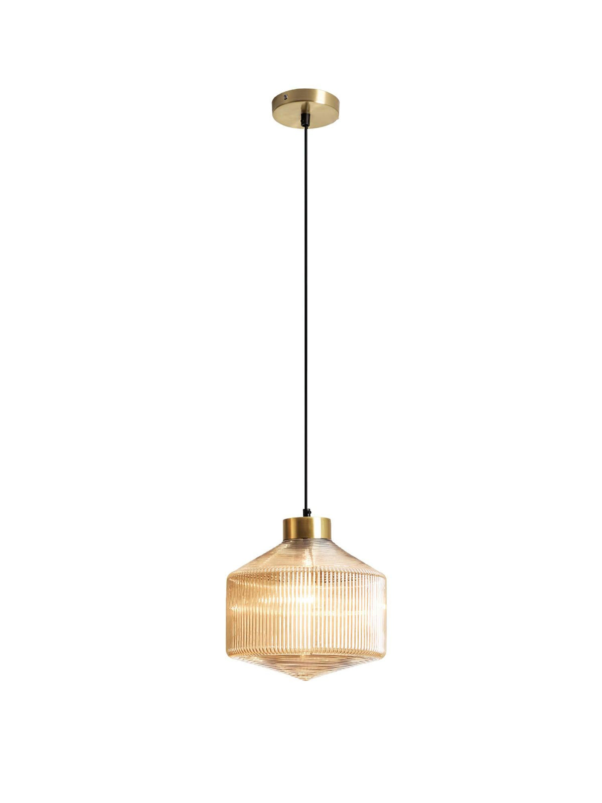 Art Glass Spinning Top Pendant Light in Gold for Dining & Living Spaces