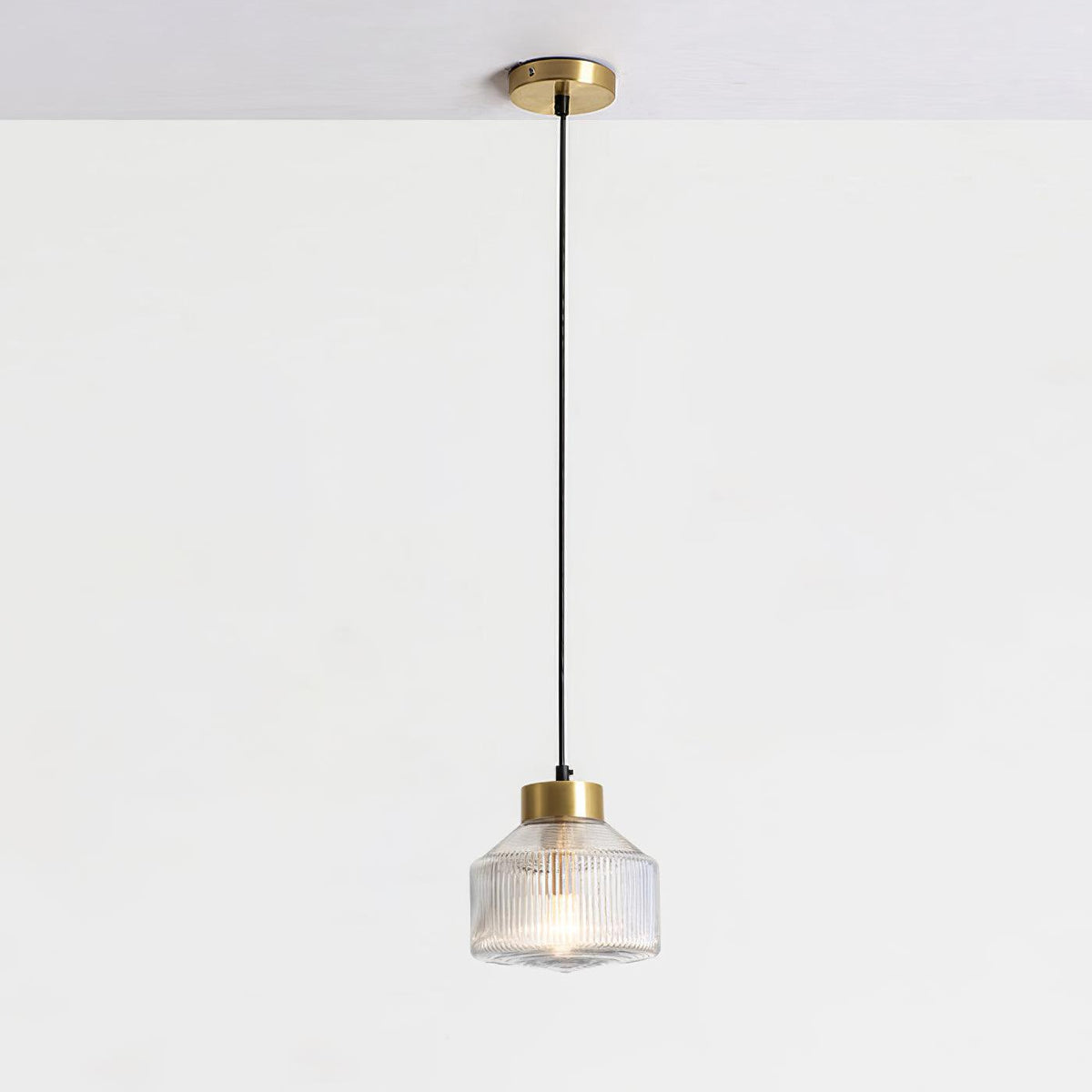 Art Glass Spinning Top Pendant Light in Gold for Dining & Living Spaces