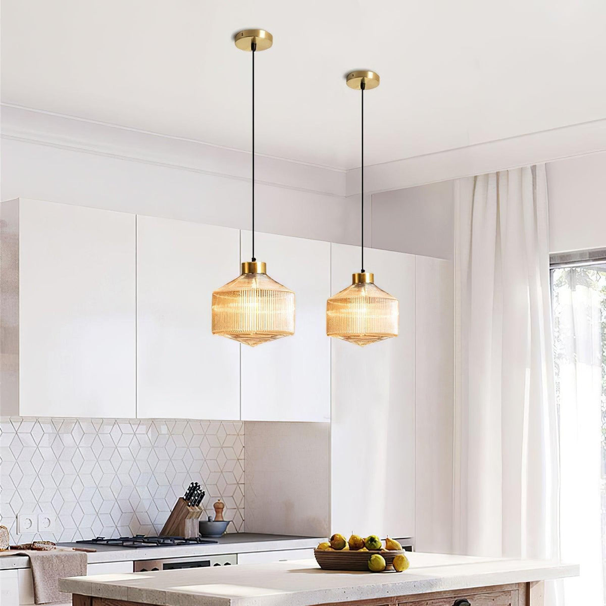 Art Glass Spinning Top Pendant Light in Gold for Dining & Living Spaces