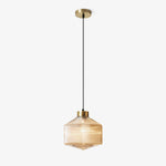 Art Glass Spinning Top Pendant Light in Gold for Dining & Living Spaces